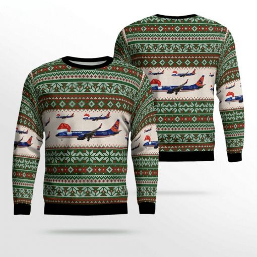 Sun Country Airlines Boeing 737-8Q8 Ugly Christmas Sweater