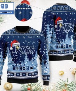 tampa bay rays santa claus hat ho ho ho 3d custom name ugly christmas sweater 2 RRZ4N