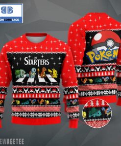 the starters on abbey road pokemon ugly christmas sweater 2 3FKQQ
