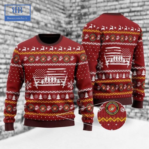 US Marine Corps Ver 1 Ugly Christmas Sweater - Boomcomeback
