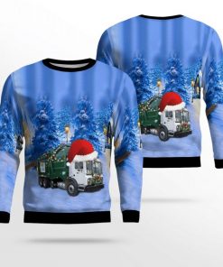 Waste Management Mack Front Ugly Christmas Sweater