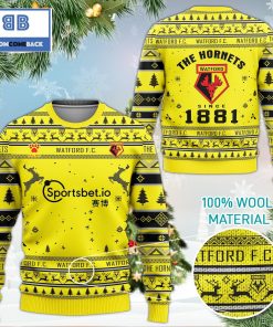 watford fc the hornets since 1881 christmas 3d ugly sweater 3 zXEfR