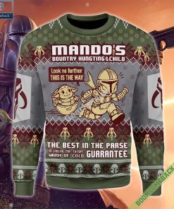 Baby Yoda x Mandalorian Mando’S Bounty Hunting Ugly Christmas Sweater