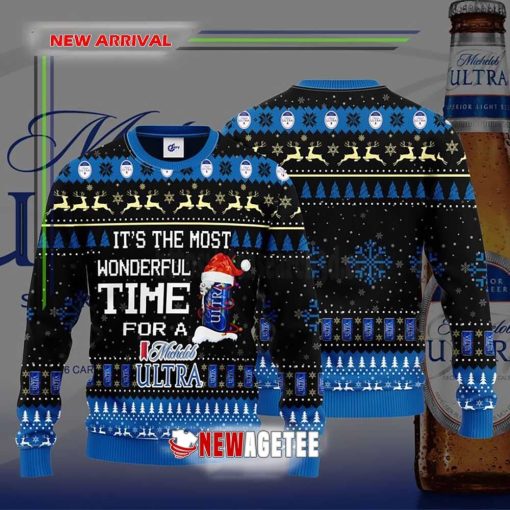 Its The Most Wonderful Time For A Michelob Ultra Beer Ugly Christmas Sweater
