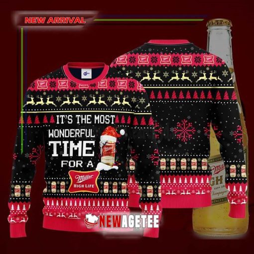 Its The Most Wonderful Time For A Miller High Life Beer Ugly Christmas Sweater