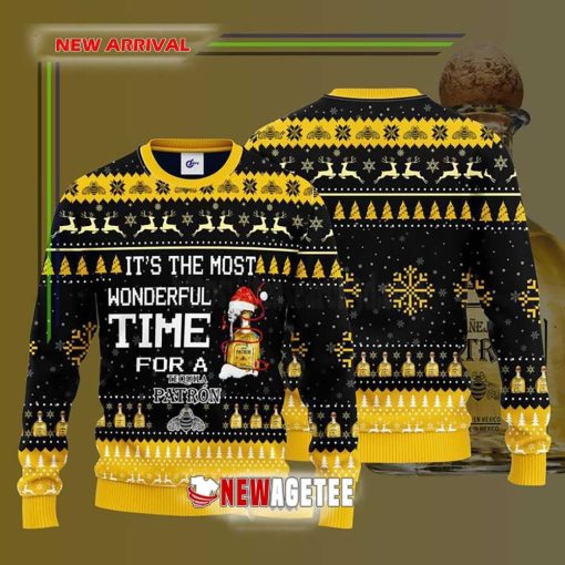 Its The Most Wonderful Time For A Patron Tequila Ugly Christmas Sweater