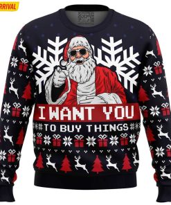 Uncle2BSanta2BClaus2BI2BWant2BYou2BTo2BBuy2BThings2BUgly2BChristmas2BSweater2B3 qcKyW