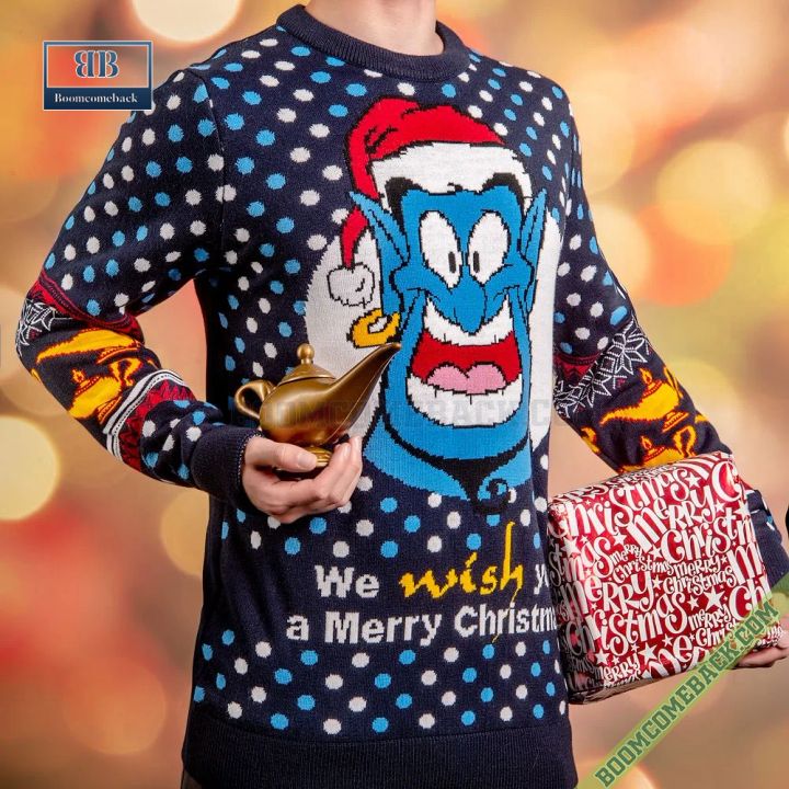 Aladdin Genie We Wish You A Merry Christmas Ugly Sweater
