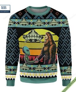 Alien & Sasquatch But Stuff Ugly Christmas Sweater
