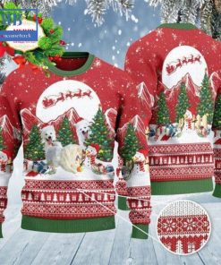 American Eskimo Christmas Tree Snowman Ugly Christmas Sweater