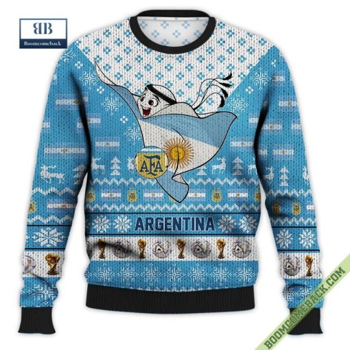 Argentina World Cup 2022 Mascot Ugly Christmas Sweater Hoodie T-Shirt