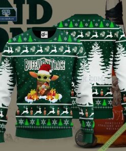 Baby Yoda Hug Buffalo Trace Ugly Christmas Sweater