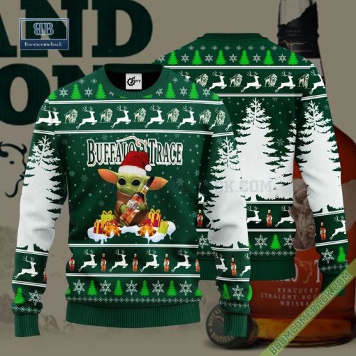 Baby Yoda Hug Buffalo Trace Ugly Christmas Sweater
