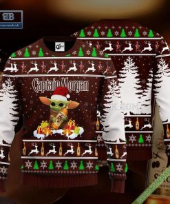 Baby Yoda Hug Captain Morgan Ugly Christmas Sweater
