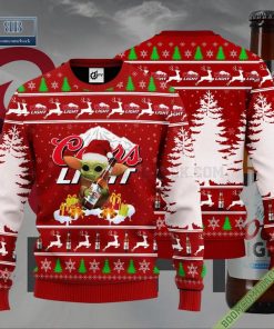 Baby Yoda Hug Coors Light Ugly Christmas Sweater