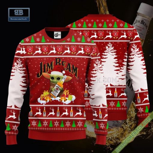 Baby Yoda Hug Jim Beam Ugly Christmas Sweater