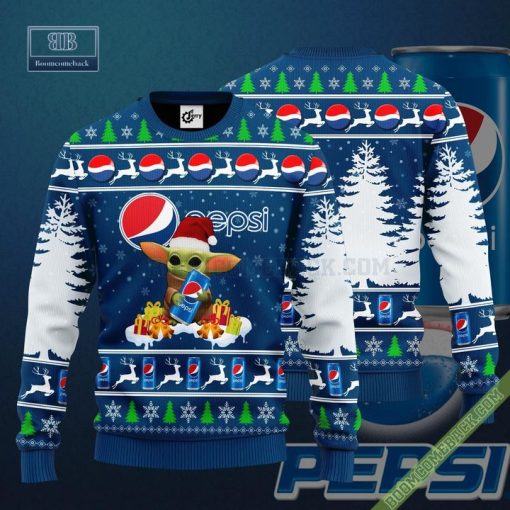 Baby Yoda Hug Pepsi Ugly Christmas Sweater