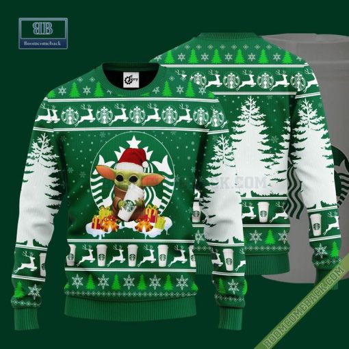 Baby Yoda Hug Starbucks Ugly Christmas Sweater