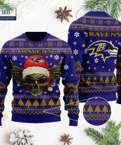 Baltimore Ravens Skull Wings Ugly Knitted Sweater