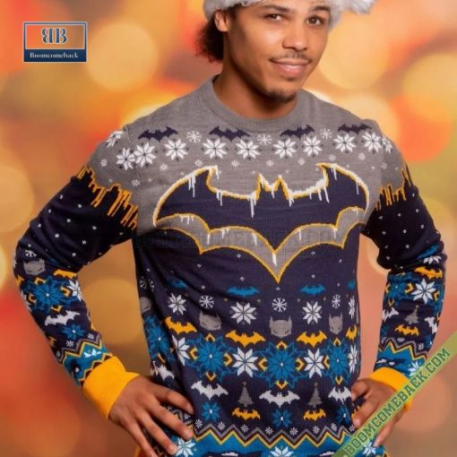 Batman Logo Pattern Ugly Christmas Sweater Gift For Adult And Kid