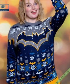 batman logo pattern ugly christmas sweater gift for adult and kid 5 OXgQv