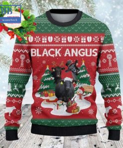 Black Angus Christmas Tree Snowman Style 1 Ugly Christmas Sweater