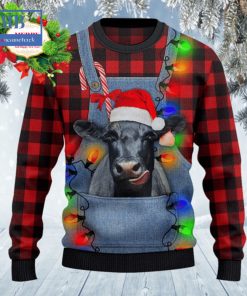 black angus denim bib overalls ugly christmas sweater 3 GzKev
