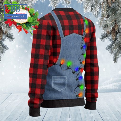 Black Angus Denim Bib Overalls Ugly Christmas Sweater