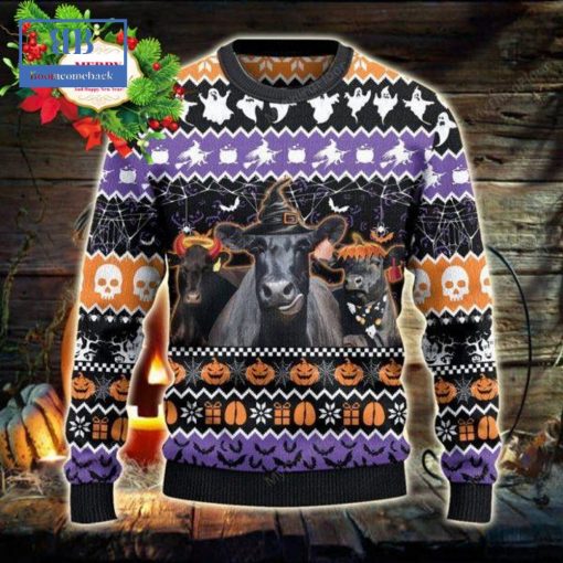 Black Angus Halloween Night Ugly Christmas Sweater