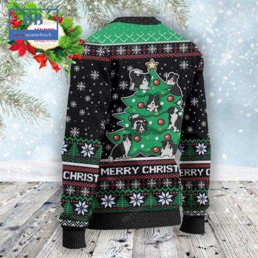 Border Collie Christmas Tree Ugly Christmas Sweater