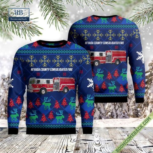 California, Nevada County Consolidated Fire District Ugly Christmas Sweater