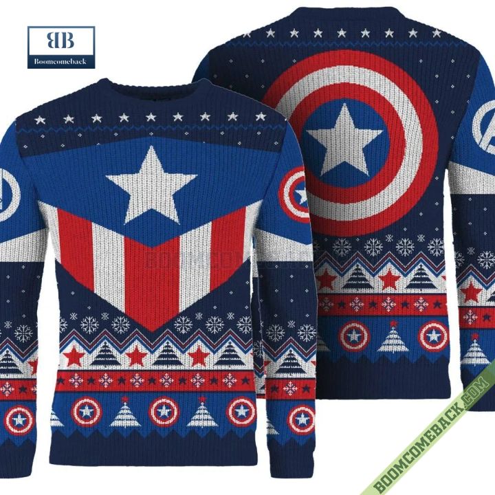 Captain America Uniform Cosplay Ugly Christmas Sweater