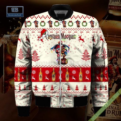 Captain Morgan Santa Hat Christmas Ugly Christmas Sweater Hoodie Zip Hoodie Bomber Jacket