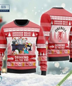 Cartoon Characters Drinker Bells Fireball Ugly Christmas Sweater