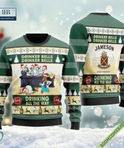 Cartoon Characters Drinker Bells Jameson Irish Whiskey Ugly Christmas Sweater