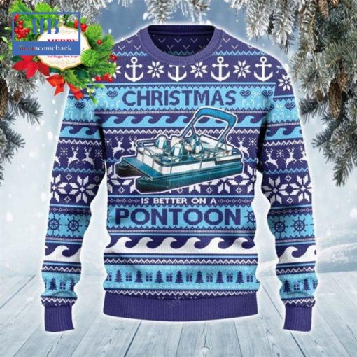 Christmas Is Better On A Pontoon Ugly Christmas Sweater
