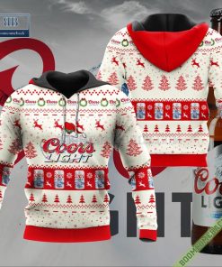 Coors Light Santa Hat Christmas Ugly Christmas Sweater Hoodie Zip Hoodie Bomber Jacket
