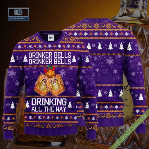 Crown Royal Drinker Bells Drinker Bells Drinking All The Way Ugly Christmas Sweater
