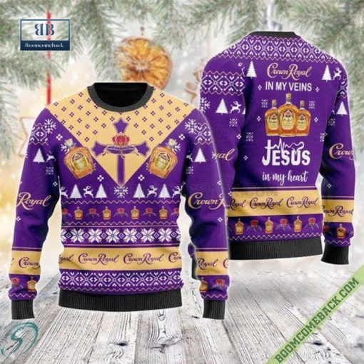 Crown Royal In My Veins Jesus In My Heart Ugly Sweater