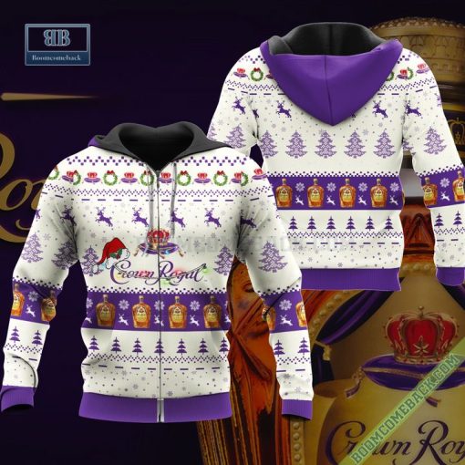 Crown Royal Santa Hat Christmas Ugly Christmas Sweater Hoodie Zip Hoodie Bomber Jacket