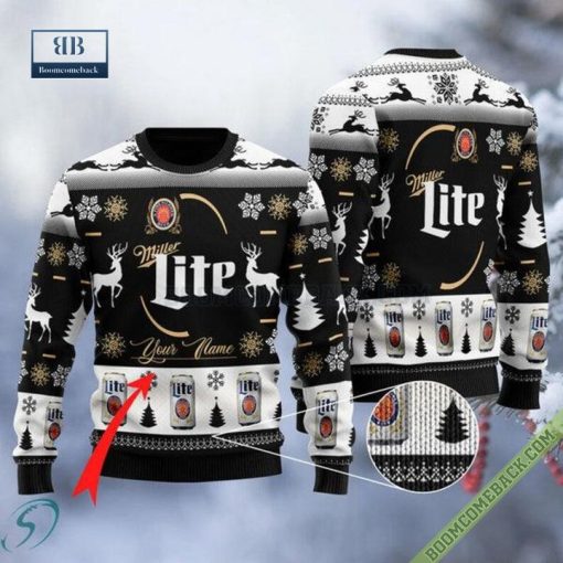 Customized Miller Lite Christmas Ugly Sweater