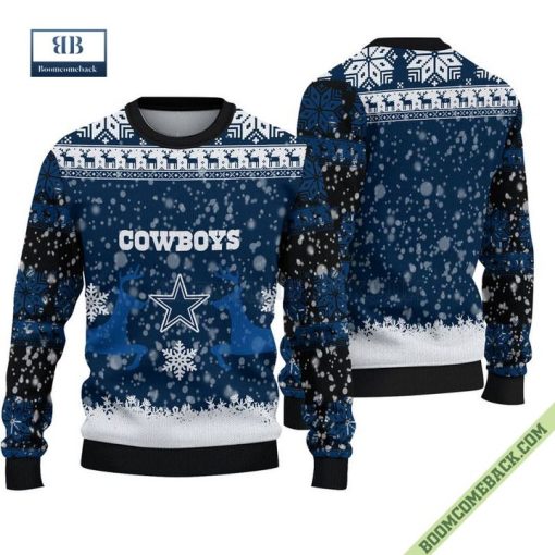 Dallas Cowboys Christmas Reindeer Sweater Jumper Style 2