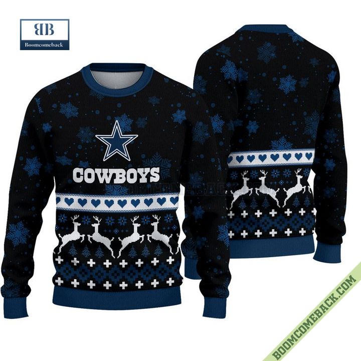 Dallas Cowboys Dear Couple Ugly Christmas Sweater