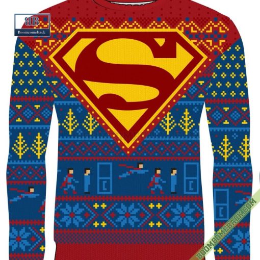 Dc Comics Superman Big Logo Ugly Christmas Sweater