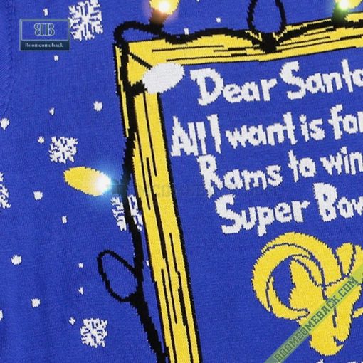Dear Santa Los Angeles Rams Win The Super Bowl Ugly Christmas Sweater
