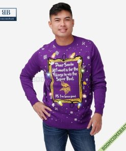 Dear Santa Minnesota Vikings Win The Super Bowl Ugly Christmas Sweater