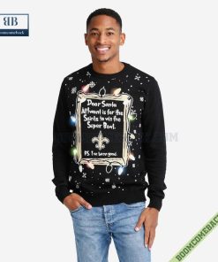 Dear Santa New Orleans Saints Win The Super Bowl Ugly Christmas Sweater