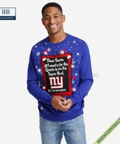 Dear Santa New York Giants Win The Super Bowl Ugly Christmas Sweater