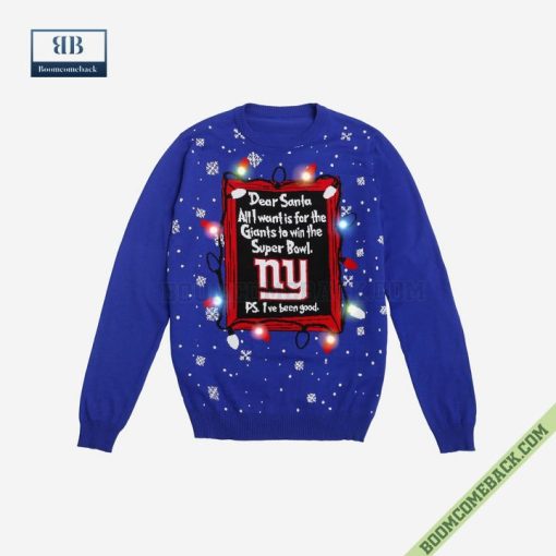 Dear Santa New York Giants Win The Super Bowl Ugly Christmas Sweater