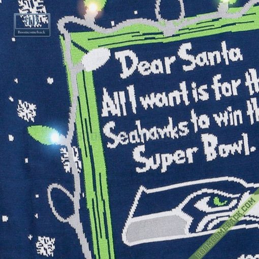 Dear Santa Seattle Seahawks Win The Super Bowl Ugly Christmas Sweater